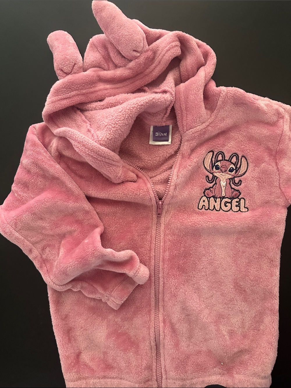 Pink 'Angel' Stitch Fleece Hooded Jacket for Kids